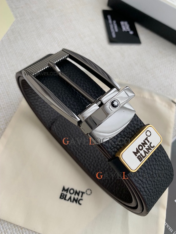 Copy Montblanc Belt Lychee Reversible Leather Belt 35mm